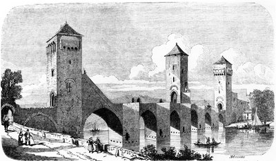The Pont Valentré, Cahors, France by Jules de Verneilh Puyraseau